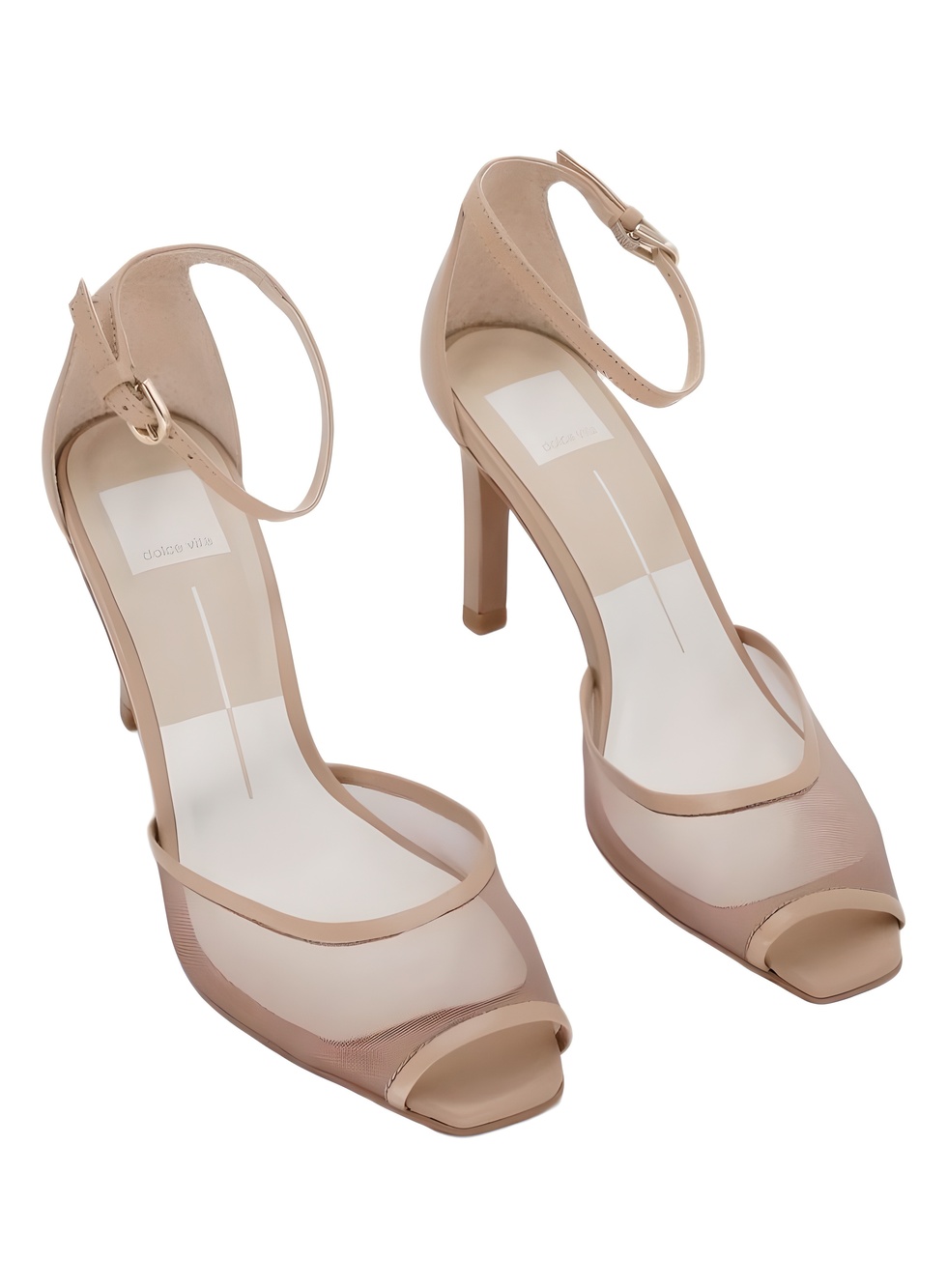 Dolce Vita Serlo Mesh Square Toe Heels Cafe 3.5" Heel Size 7.5M
